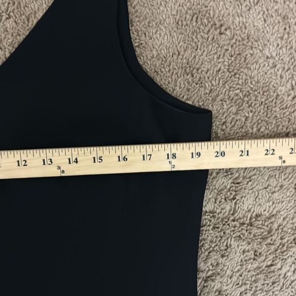 Jones NY V-neck Sleeveless Sheath Dress Black size14 Party LBD Minimalist Career - Picture 3 of 7